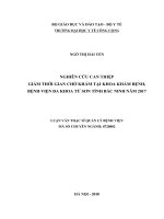Nghiên cứu can thiệp giảm thời gian chờ khám tại khoa khám bệnh, bệnh viện đa khoa từ sơn tỉnh bắc ninh, năm 2017 