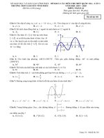 Đề KSCL ôn thi THPT Quốc gia môn Toán 12 năm 2019-2020 có đáp án - Trường THPT chuyên Vĩnh Phúc (Lần 3)