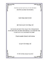 Xây dựng bản đồ vùng ngập, ứng với kịch bản nước biển dâng do biến đổi khí hậu tại tỉnh bến tre và đề xuất các giải pháp ứng phó  