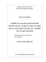 Nghiên cứu đánh giá rủi ro môi trường nước và đề xuất giải pháp quản lý rủi ro của bãi chôn lấp gò cát   quận bình tân tp  hồ chí minh  