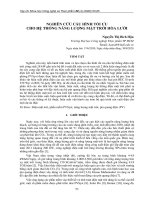 Nghiên cứu cấu hình tối ưu cho hệ thống năng lượng mặt trời hòa lưới