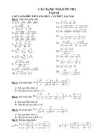 CÁC DẠNG TOÁN ON THI vào 10 