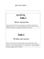 Đề cương ôn tập HK2 môn Tiếng Anh 6 năm 2019-2020 - Trường THCS Giá Rai A