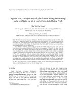 Nghiên cứu, xác định một số yếu tố dinh dưỡng môi trường nước nơi Ngán cư trú ở ven bờ biển Tỉnh Quảng Ninh