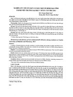 Nghiên cứu yếu tố nguy cơ mắc một số bệnh mạn tính ở sinh viên Trường đại học Y dược Cần Thơ, 2011