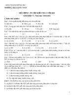 Đề cương ôn tập HK1 môn Sinh học 9 năm 2020-2021 - Trường THCS Long Toàn