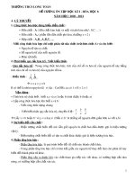 Đề cương ôn tập HK1 môn Hóa học 8 năm 2020-2021 - Trường THCS Long Toàn