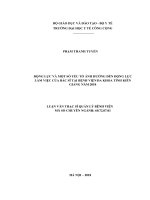 Động lực làm việc và một số yếu tố ảnh hưởng đến động lực làm việc của bác sĩ và tại bệnh viện đa khoa tỉnh kiên giang 2018 