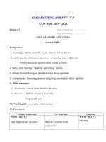 Tải Giáo án tiếng Anh lớp 8 Tuần 3 sách mới - Giáo án điện tử môn tiếng Anh 8 theo tuần