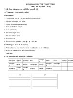 Đề cương ôn tập HK1 môn Tiếng Anh 7 năm 2020-2021 - Trường THCS Long Toàn