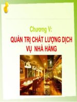 Bài giảng tham khảo môn Quản trị nhà hàng - Chương V: Quản trị chất lượng và dịch vụ