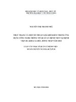 Thực trạng và một số thuận lợi, khó khăn trong ứng dụng công nghệ thông tin quản lý bệnh viện tại bệnh viện đa khoa sa đéc, tỉnh đồng tháp năm 2018 