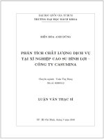 Phân tích chất lượng dịch vụ tại xí nghiệp cao su bình lợi công ty casumina ( FULLTEXT liên hệ zalo 0353764719 )