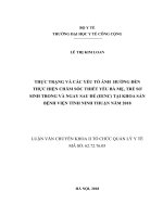 Thực trạng và các yếu tố ảnh hưởng đến thực hiện chăm sóc thiết yếu bà mẹ, trẻ sơ sinh trong và ngay sau đẻ tại khoa sản bệnh viện tỉnh ninh thuận năm 2018 