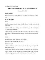 Đề cương ôn tập HK2 môn Sinh học 6 năm 2019-2020 - Trường THCS Thăng Long