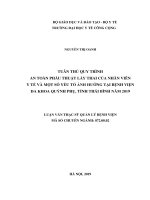 Tuân thủ quy trình an toàn phẫu thuật lấy thai của nhân viên y tế và một số yếu tố ảnh hưởng tại bệnh viện đa khoa quỳnh phụ, tỉnh thái bình năm 2019 