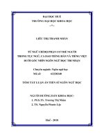 từ ngữ chỉ bộ phận cơ thể người trong tục ngữ ca dao tiếng hán và tiếng việt dưới góc nhìn ngôn ngữ học tri nhận