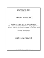 Đánh giá sự hài lòng của sinh viên về chất lượng dịch vụ hỗ trợ của phòng đào tạo   trường đại học bách khoa tp  hồ chí minh  