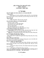 Đề cương ôn tập giữa HK1 môn GDCD 6 năm 2020-2021 - Trường THCS Chu Văn An