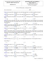 Đề thi giữa học kì 1 toán 11 năm 2019-2020 trường THPT Ngô Gia Tự