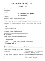 Tải Giáo án tiếng Anh lớp 11 Tuần 7 sách mới - Giáo án điện tử môn tiếng Anh 11 theo tuần