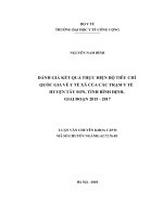 Đánh giá kết quả thực hiện bộ tiêu chí quốc gia về y tế xã của các trạm y tế huyện tây sơn, tỉnh bình định, giai đoạn 2015 2017 