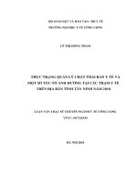 Thực trạng quản lý chất thải rắn y tế và một số yếu tố ảnh hưởng tại các trạm y tế trên địa bàn tỉnh tây ninh năm 2018 