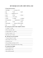 Bài tập ôn tập Tiếng Anh lớp 4 học kỳ 2 đầy đủ