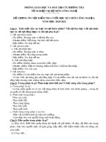 Đề cương ôn tập HK1 môn Công nghệ 6 năm 2020-2021 - Trường THCS Trần Đăng Khoa