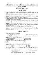 Đề cương ôn tập HK1 môn Sinh học 8 năm 2020-2021 - Trường THCS Phước Nguyên