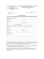 Mẫu giấy biên nhận hồ sơ đăng ký doanh nghiệp