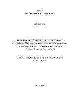 Thực trạng tuân thủ rửa tay thường quy của điều dưỡng tại các khoa lâm sàng ngoại khoa của bệnh viện nhân dân gia định năm 2019 và một số yếu tố ảnh hưởng 