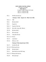 Phân phối chương trình Hóa 8 cả năm học