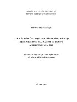 Gắn kết với công việc của điều dưỡng viên tại bệnh viện bạch mai và một số yếu tố ảnh hưởng, năm 2019 
