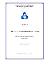 Thiết kế và đánh giá hiệu quả mã raptor  