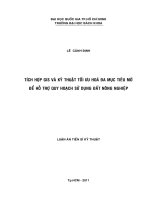 Tích hợp gis và kỹ thuật tối ưu hóa đa mục tiêu mờ để hỗ trợ quy hoạch sử dụng đất nông nghiệp   