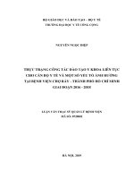 Thực trạng công tác đào tạo y khoa liên tục cho cán bộ y tế và một số yếu tố ảnh hưởng tại bệnh viện chợ rẫy   thành phố hồ chí minh giai đoạn 2016   2018 