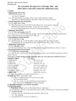 Đề cương ôn tập HK1 môn Tiếng Anh 9 chương trình đại trà năm 2020-2021 - Trường THCS Quang Trung (Đà Lạt)