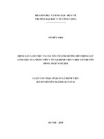 Động lực làm việc và các yếu tố ảnh hưởng đến động lực làm việc của nhân viên y tế tại bệnh viện y học cổ truyền đồng tháp năm 2018 