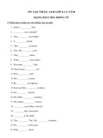 Tổng hợp bài tập chia động từ Tiếng Anh lớp 6