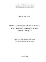 Stress của sinh viên trường cao đẳng y tế tiền giang nam 2018 và một số yếu tố liên quan 