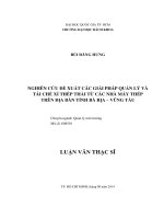 Nghiên cứu đề xuất các giải pháp quản lý và tái chế xỉ thép thải từ các nhà máy thép trên địa bàn tỉnh bà rịa – vũng tàu  