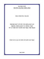 thành ngữ có yếu tố chỉ loài vật trong tiếng hán và tiếng việt từ lý thuyết ngôn ngữ học tri nhận