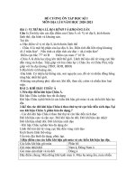 Đề cương ôn tập HK1 môn Địa lí 8 năm 2020-2021 - Trường THCS Giá Rai A