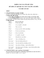 Đề cương ôn tập HK2 môn Tiếng Anh 6 năm 2019-2020 - Trường THCS Nguyễn Đức Cảnh (Chương trình thí điểm)