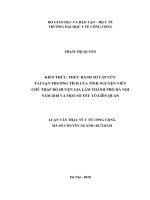 Kiến thức, thực hành sơ cấp cứu tai nạn thương tích của tình nguyện viên chữ thập đỏ huyện gia lâm thành phố hà nội năm 2018 và một số yếu tố liên quan 