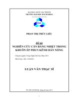 Nghiên cứu cân bằng nhiệt trong khuôn ép phun kênh dẫn nóng  