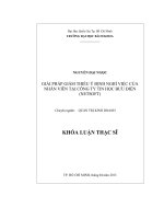 Giải pháp giảm thiểu ý định nghỉ việc của nhân viên tại công ty tin học bưu điện (netsoft)  