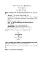 Đề cương ôn tập giữa HK1 môn Lịch sử 6 năm 2020-2021 - Trường THCS Chu Văn An