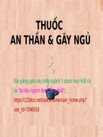 THUỐC AN THẦN và gây NGỦ ppt _ HÓA DƯỢC